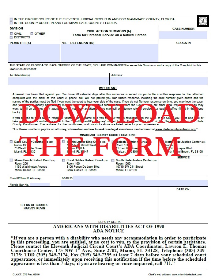 Form download link