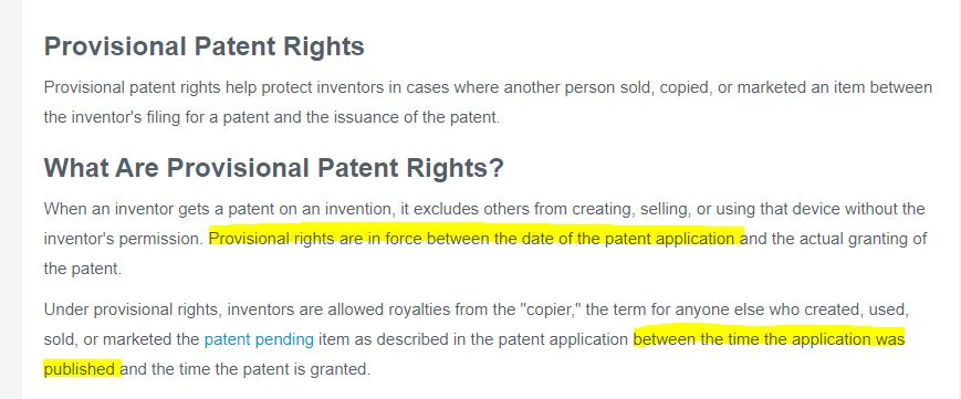 UpCounsel website screen capture with false statement about intellectual property law. 