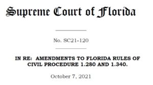 In re amendments to the Florida Rules of Civil Procedure, case no. SC21-120