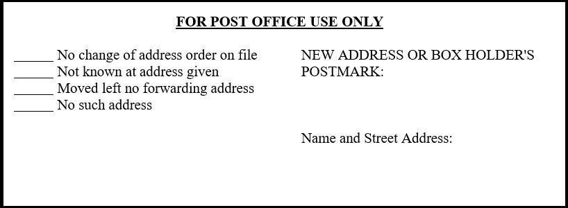 USPS request form