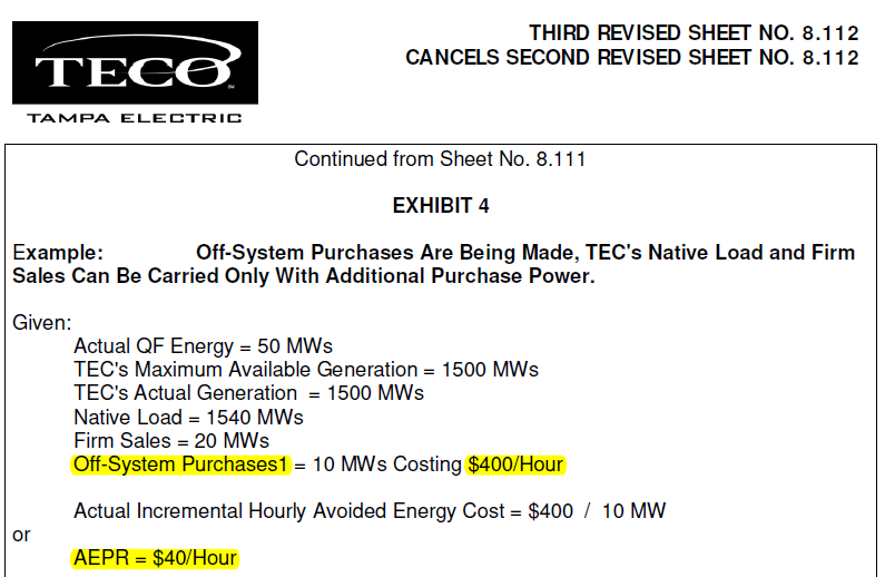 Background on Net Metering: TECO rate schedule analysis — IP Vault