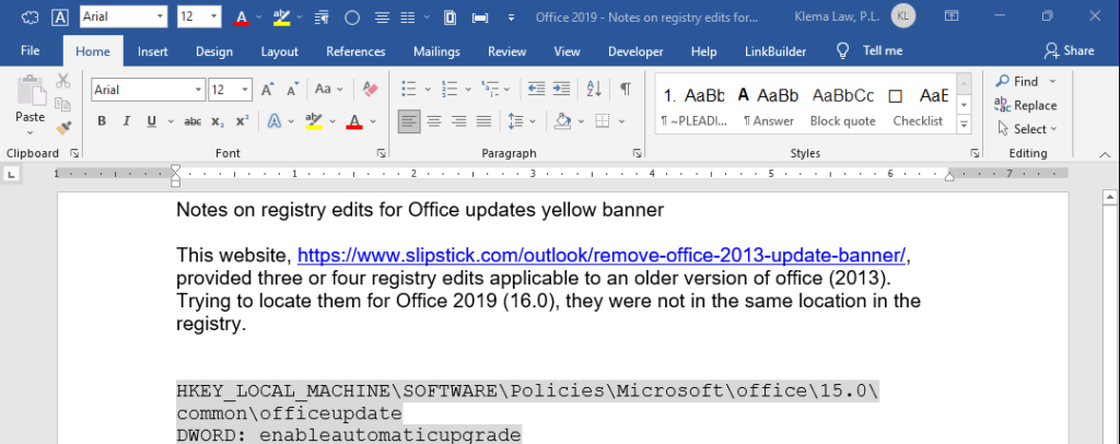 Existing MS Office 2019 colorful theme for each application.